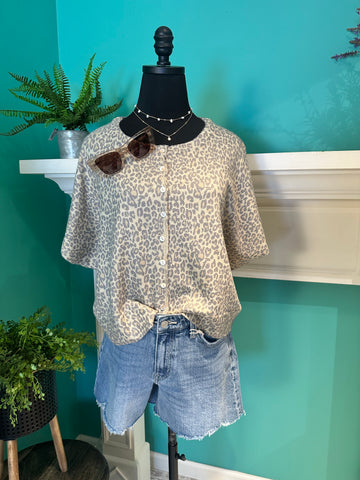 Vintage Leopard Cardi Knit Top