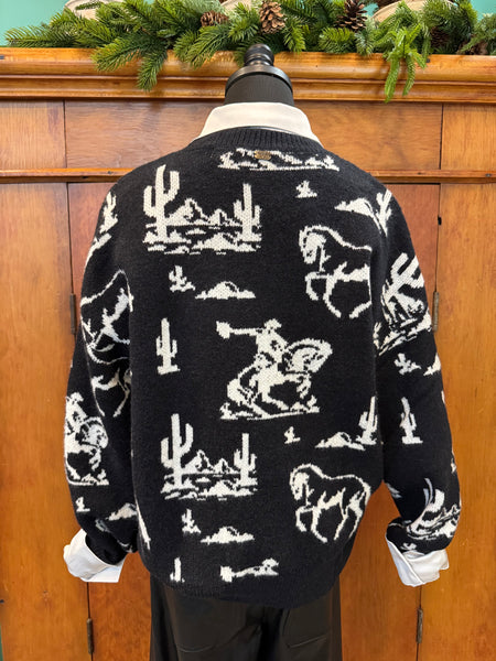 Lucky & Blessed Western Desert Print Sweater