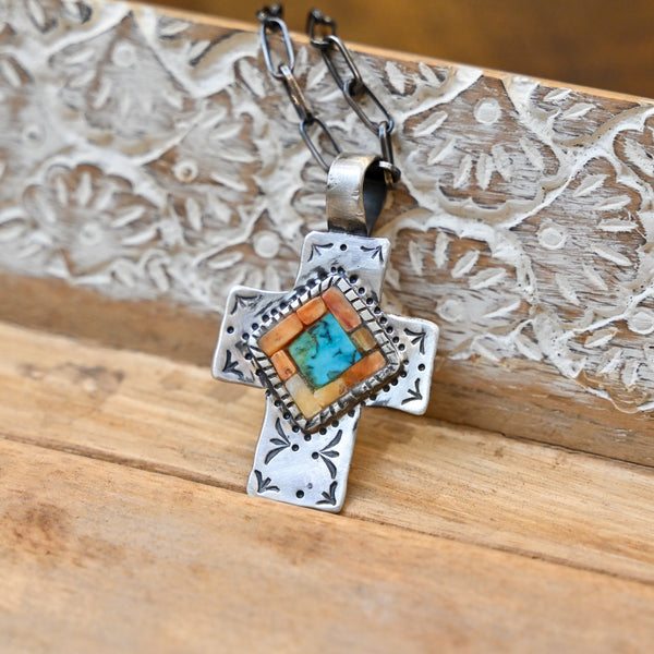 PBD Charlie Favour Cross with Link Chain Necklace