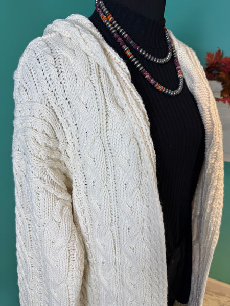 Mystree The Cable Long Hoodie Cardigan