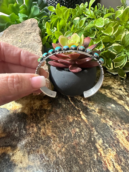 10 Stone Turquoise Cuff Bracelet
