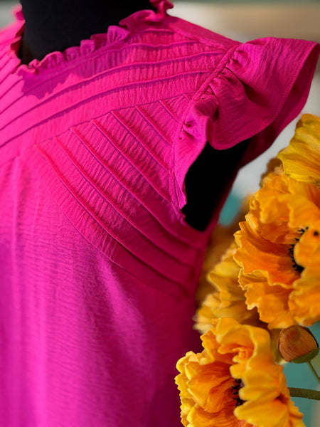 Ruffle PinTuck Top
