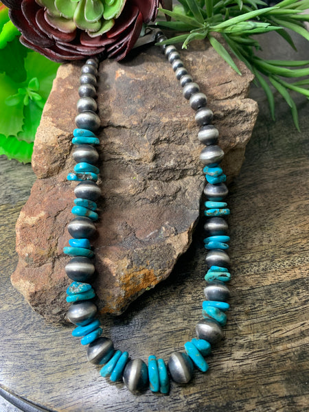 AZT Rose Martin Turquoise and Navajo Pearl Necklace