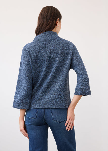Boat Mockneck Knit Popover Top