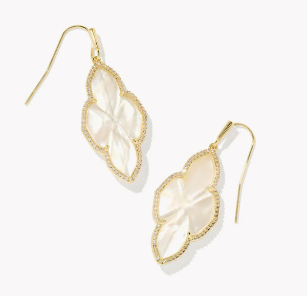 Kendra Scott Abbie Pave Drop Earrings in Gold