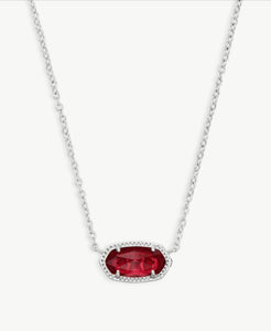 Elisa Silver Necklace in Berry Glass