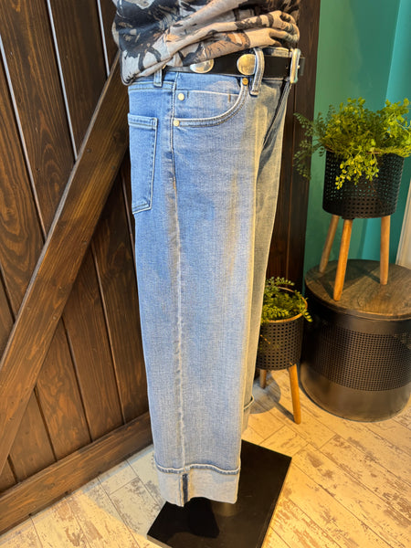 Liverpool Morgan Cuffed Wide Leg Jean