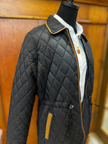 Raglan Quilted Coat W/ Cinched Waist