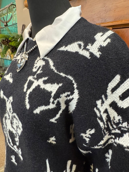 Lucky & Blessed Western Desert Print Sweater