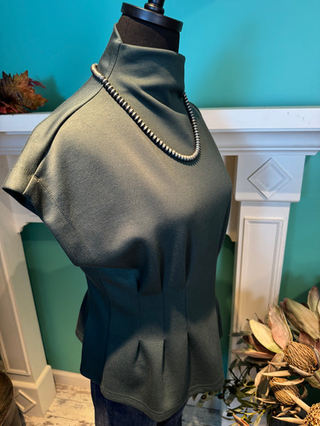 Entro Knit Fitted Mock Neck Top