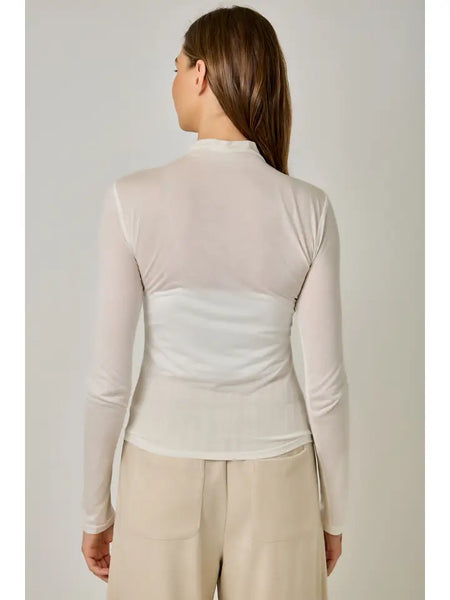 Mock Neck Tencel Top