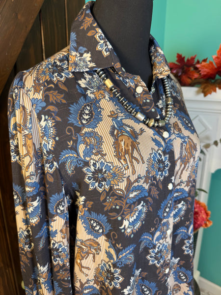 Double D Ranch De Witt’s Damask Blouse
