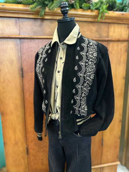 Western & Co Bandana Embroidered Bomber Jacket
