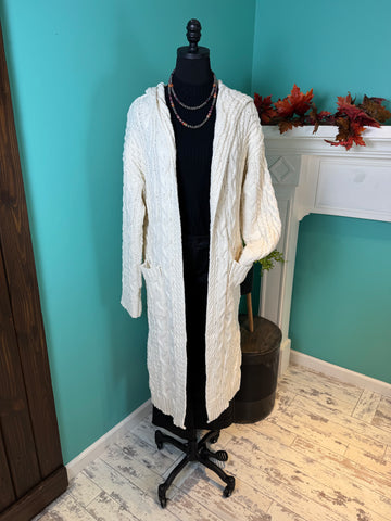 Mystree The Cable Long Hoodie Cardigan