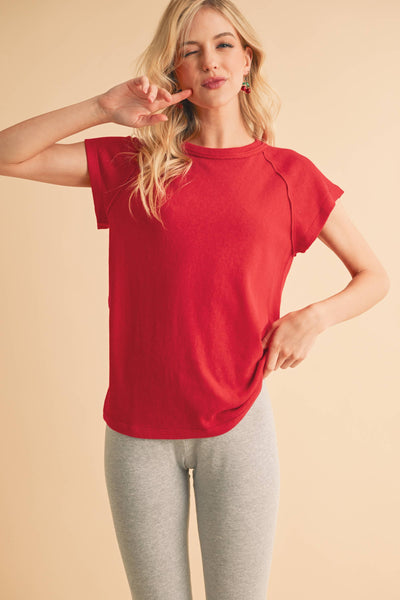 Slub Knit Reverse Seam Tee