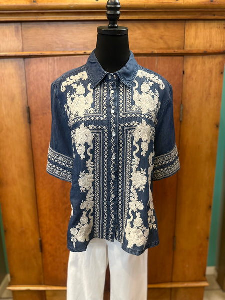 Johnny Was Randal Kimono Short Sleeve Top