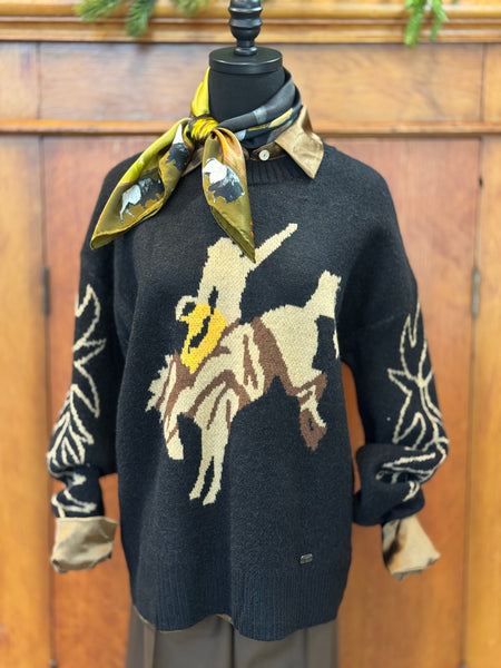 Lucky & Blessed Rodeo Boot Stitch Knit Sweater