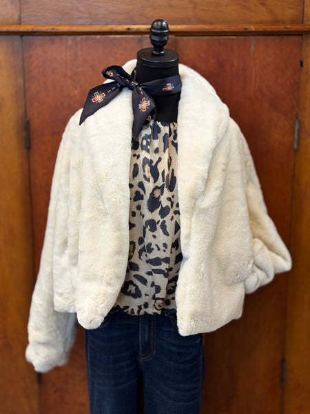 Shawl Collar Fuzzy Jacket