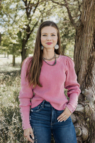 Urban Daizy Waffle Knit Long Sleeve Top