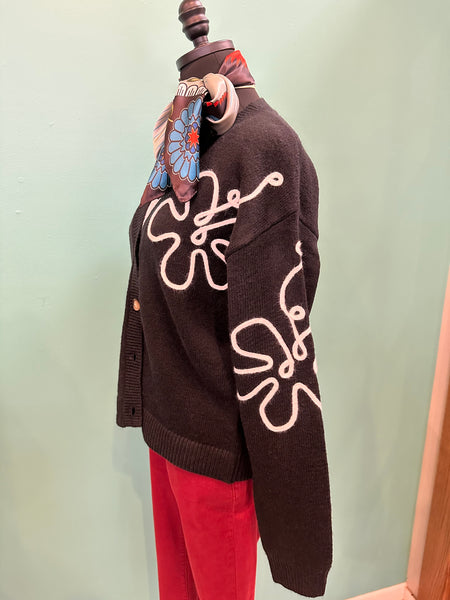 Hem & Thread Floral Button Down Cardigan