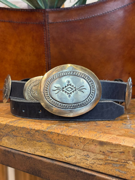Barbosa Creations Hand Engraved Navajo Concho Belt