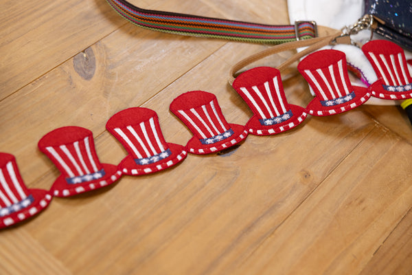 D. Stevens Felt Embroidery Americana Top Hat Garland
