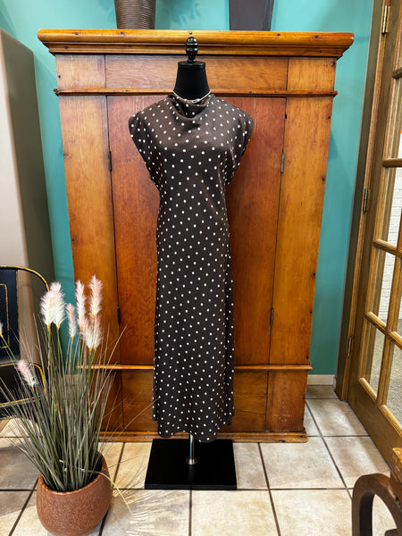 Polka Dot Cowl Neck Dress