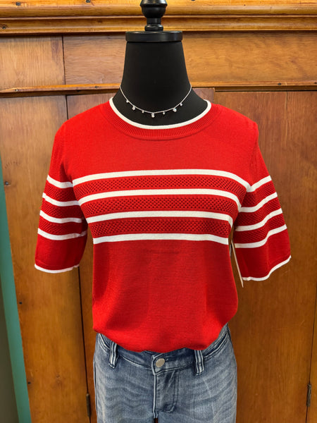 Liverpool Crew Neck Stripe Short Sleeve Top