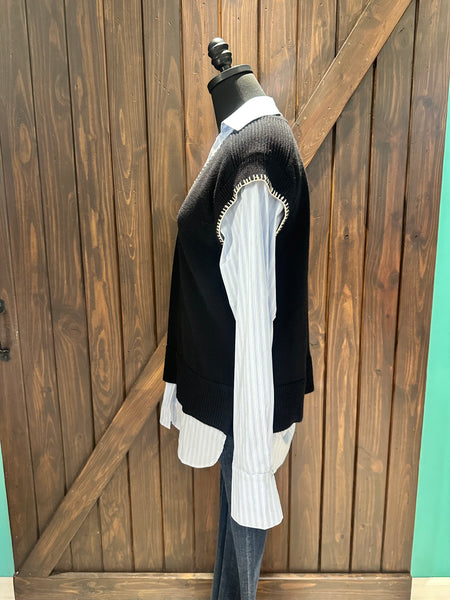 THML Mixed Media Two-Fer Top