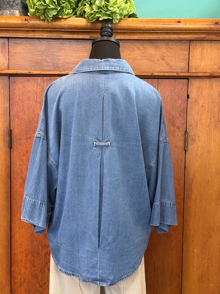Ee:Some Button Down Front Denim Top