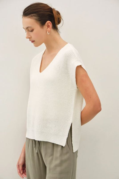 Breezy Cap Sleeve Sweater Top