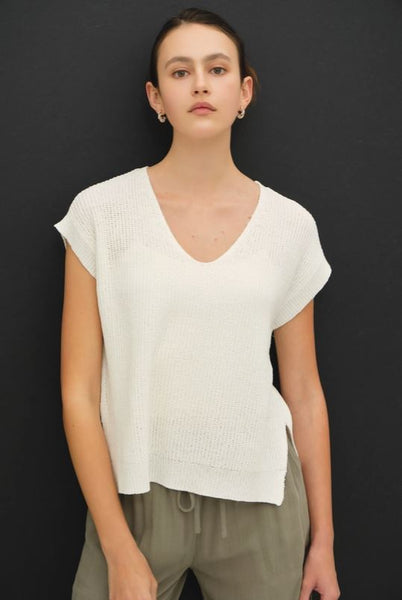 Breezy Cap Sleeve Sweater Top