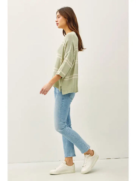 Be Cool Striped Relaxed Fit Knit Top