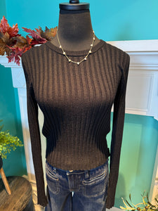 Active Basic Crewneck Ribbed Sweater