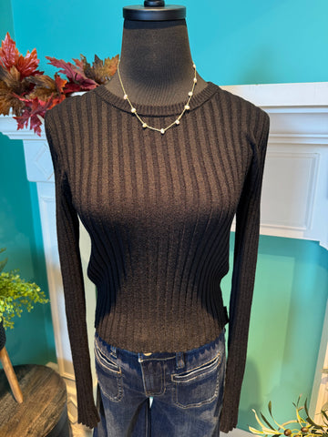Active Basic Crewneck Ribbed Sweater