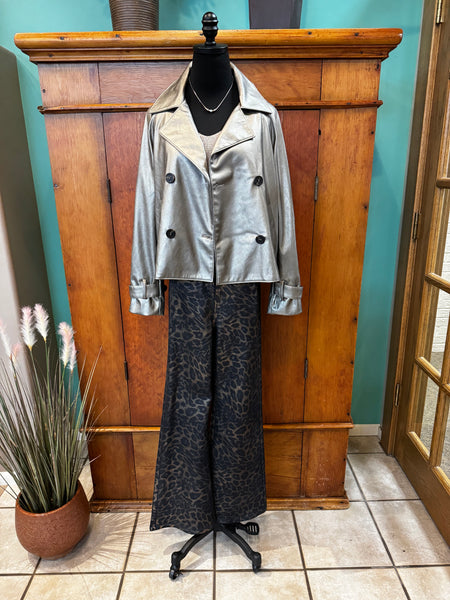 Woven Leopard Print Pant