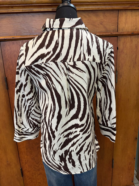 Joseph Ribkoff Button Front Print Blouse