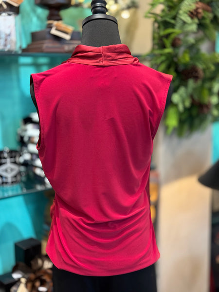 Joseph Ribkoff Sleeveless Pleated Front Top