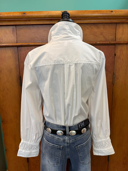 Liverpool Adjustable Sleeve Button Front Woven Top