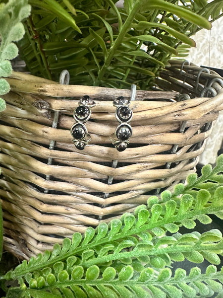 ALZ 5 Stone Small Hoop Earrings