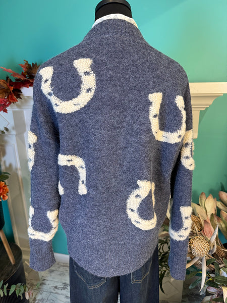Ee:Some Textured Horse Shoe Button Front Cardigan