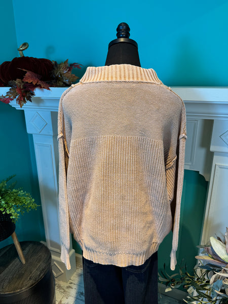 EE:Some Half Button Pullover Sweater