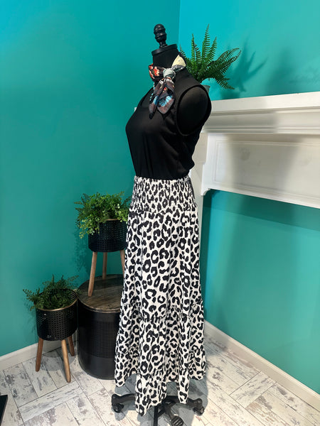 The Leopard Swing Maxi Skirt