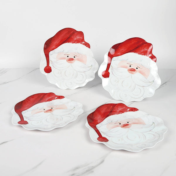 Santa Claus 9.5" Melamine Dinner Plates Set of 4