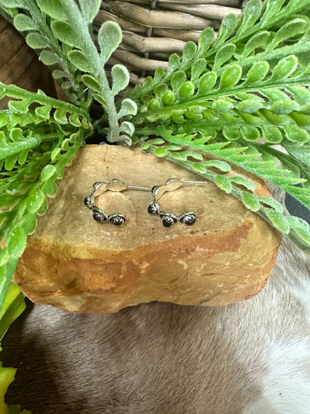 ALZ 5 Stone Small Hoop Earrings