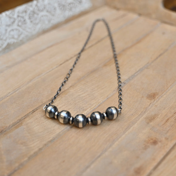 14MM Navajo Pearl & Saucer Necklace