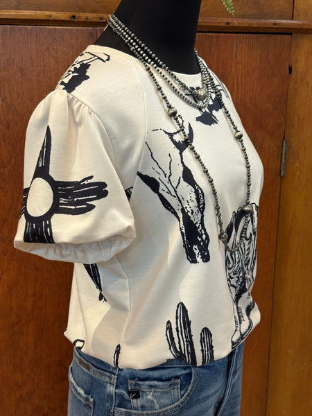 Cowboy Boot & Cactus Top