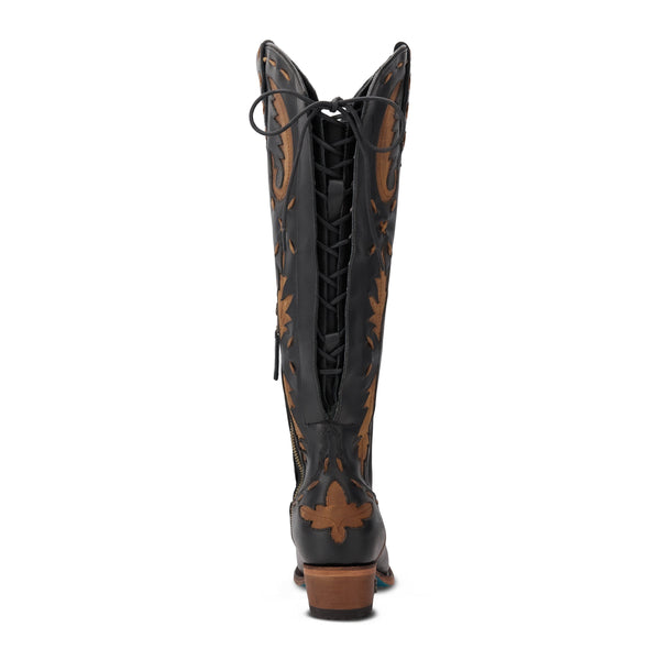 Lane Boots Riverie Jet Black & Burnt Caramel