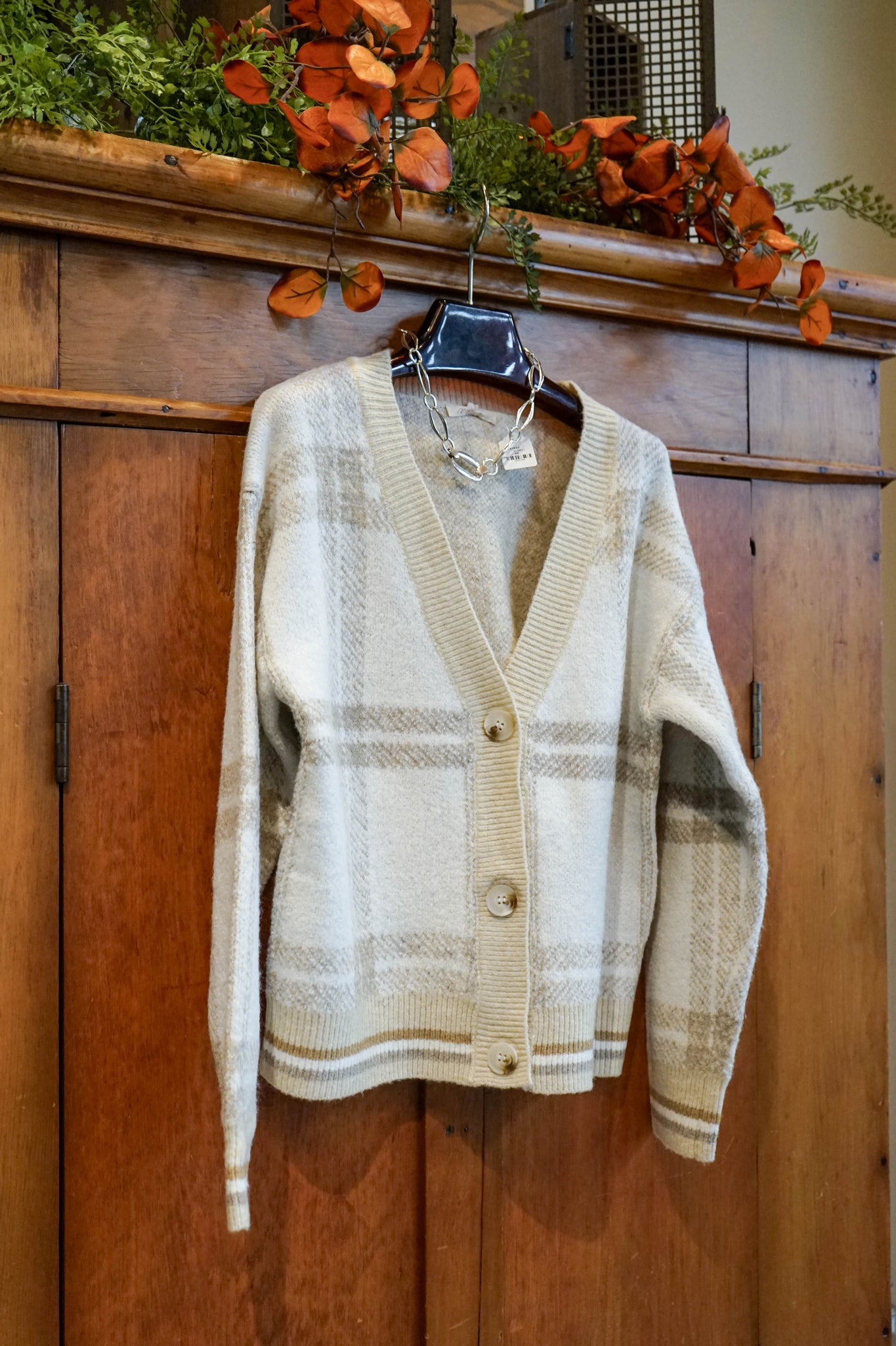 Plaid Sweater Cardi