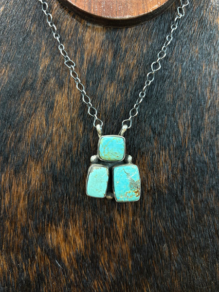 3 Stone Turquoise Necklace